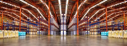 in-rack fire sprinkler system in warehouse