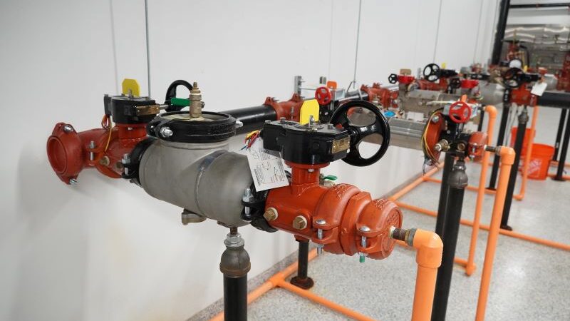 Why are backflow preventers required in fire sprinkler systems?