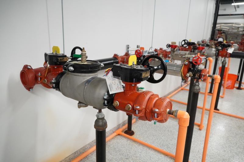 Why are backflow preventers required in fire sprinkler systems?
